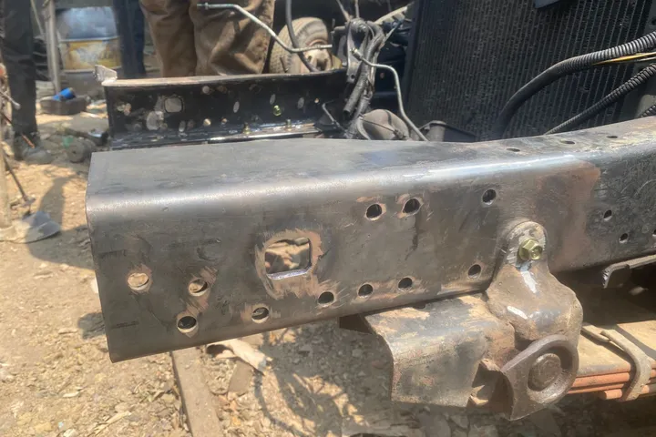 Damaged chassis rail