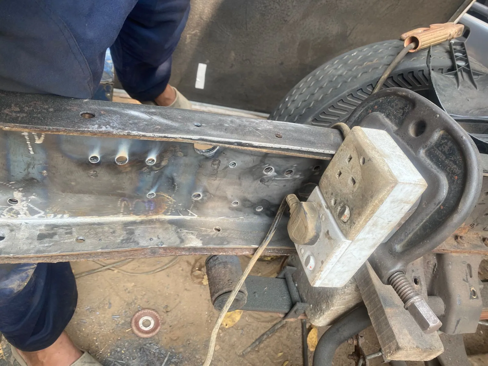 Active chassis repair work in progress